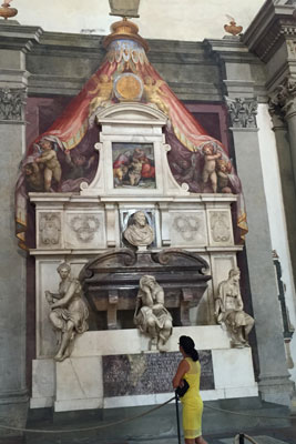 Michelangelo’s tomb in the Basilica of Santa Croce.