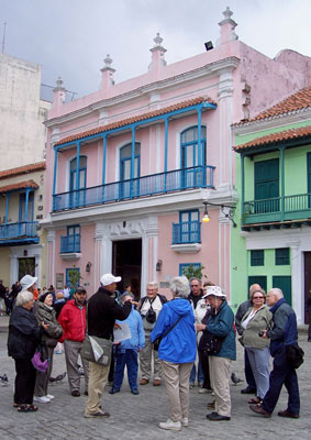 Tour group members exploring Old Havana on a rare cool day. Photo by Randy Keck