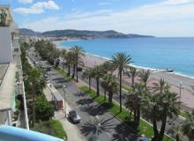 View of the Mediterranean from the terrace of our apartment “Promenade” in Nice.