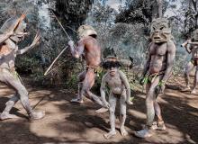 A performance by the mudmen of Papua New Guinea.