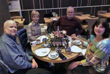Ready for tea at <i>ROBA Bar & Restaurant</i> in London. <i>Left to right:</i> Stephen Addison, Ann Hustis, Nick Assad and Paula Owens.
