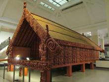 Wooden <i>pātaka</i> with elaborate carvings — Auckland War Memorial Museum. Photos by Julie Skurdenis