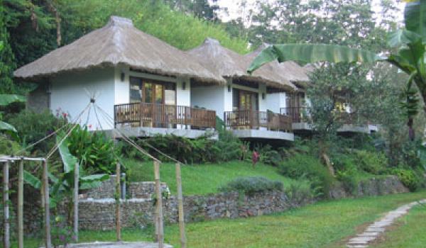 The villas at Kelimutu Eco Lodge in Moni, Flores, offered a straight-on view of 