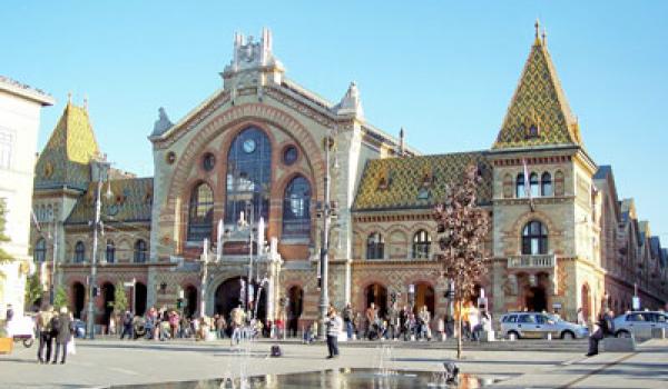 The expansive, ornate City Market in Pest — Hungary. 