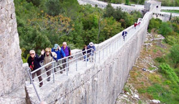 Climbing one of the world’s longest city walls, in Ston, Croatia.