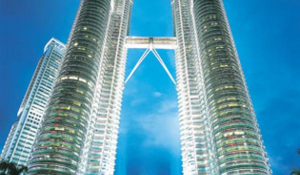 Kuala Lumpur’s Twin Towers at night. Photo courtesy of Tourism Malaysia