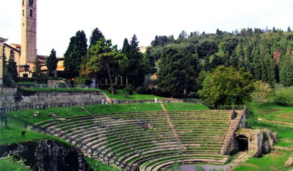 The Roman theater in Fiesole in the hills above Florence, Italy.