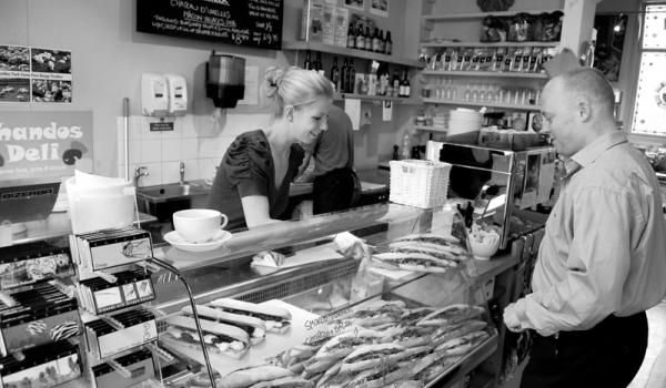 English office workers and savvy travelers get tasty sandwiches at delis. Photo: Steves