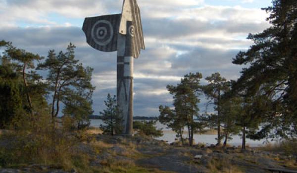 Pablo Picasso sculpture on Lake Vänern near Kristinehamn, Sweden