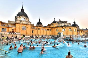 Budapest's single best attraction: steamy Széchenyi Thermal Bath in City Park. Photo by Cameron Hewitt
