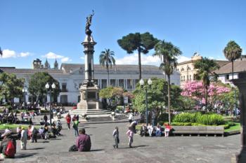 Quito’s Plaza Grande on a Saturday afternoon. Photo by Stephen Addison, Jr. 