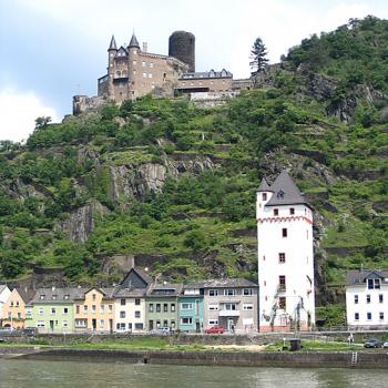 Our Germany trip's first train ride passed by Burg Katz (construction completed in 1371), but this shot was taken days later from across the river in St. Goar.