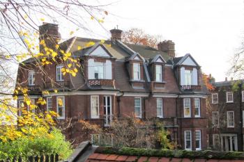 A multifamily house seen on London Walks' “Old Hampstead Village” tour.