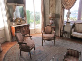 Period furniture and artwork in the Villa Ephrussi de Rothschild — Saint-Jean-Cap-Ferrat, France.