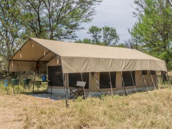 Our tent at “Rhino Lodge.” Photo by George Anderson