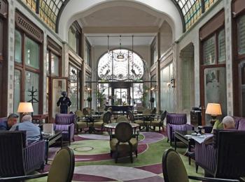 The Art Nouveau lounge in the Four Seasons Hotel Grisham Palace is a relaxing treat.