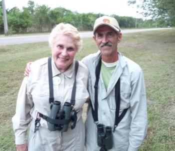 Linda Beuret and a ranger in Parque Nacional Ciénaga de Zapata, Matanzas province, Cuba. Photo by Peter Beuret
