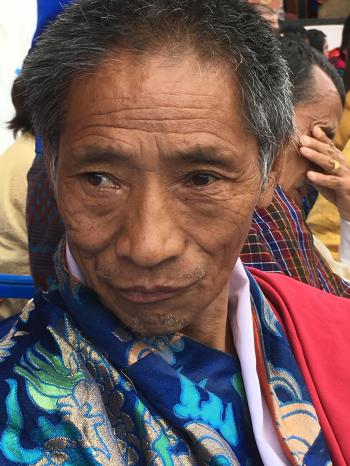 An older gentleman at the Wangduephodrang Tsechu festival.