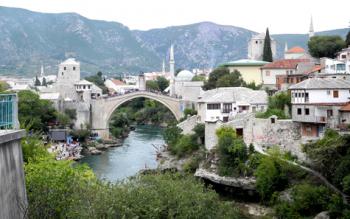 The 16th-century Stari Most in Mostar — Bosnia & Herzegovina.