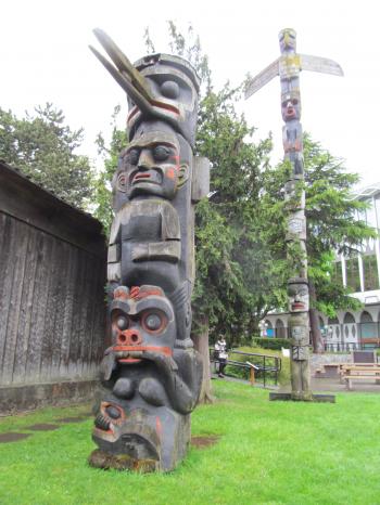Totem poles in Thunderbird Park,Victoria.