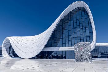 Zaha Hadid-designed building in Baku, Azerbaijan.