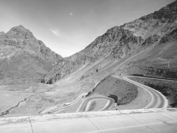 Some of the hairpin turns encountered on our Andes crossing from Argentina to Chile.