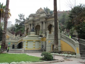 An elegant administrative building found atop Cerro Santa Lucía in Santiago, Chile.