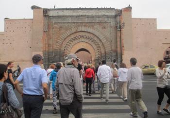 Entrance to the medina in Marrakech. 