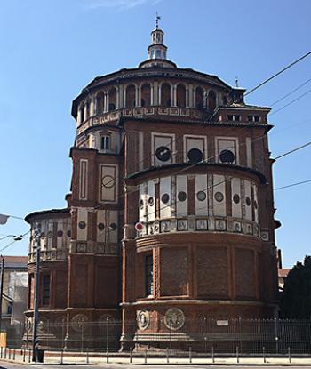 Apse and dome of Basilica di Santa Maria delle Grazie — Milan, Italy.