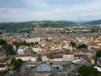 A view over the rooftops of Vienne from atop Mount Pipet.