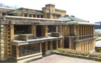 The Imperial Hotel's west entrance — Museum Meiji-mura, Inuyama, Japan. Photo by Jane B. Holt