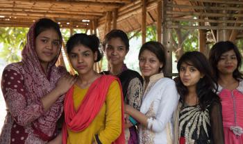 Students at a Hindu girls’ school.