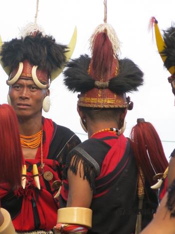 Tribal warriors at the Hornbill Festival.