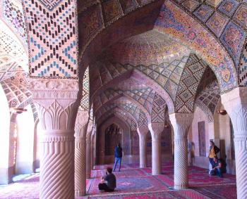 Inside Nasir-al-Molk, also known as the Pink Mosque.