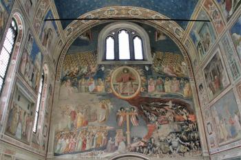 The Last Judgment dominates the far wall of the Scrovegni Chapel.