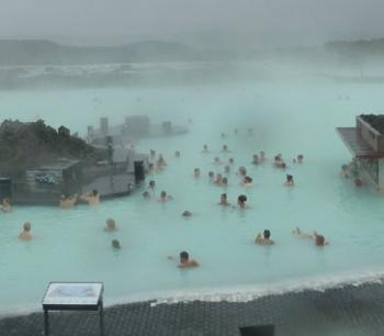 Visitors can lose track of time in the Blue Lagoon mineral-pool complex. 