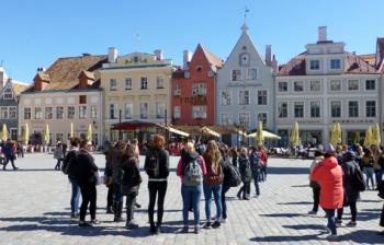 Town Hall Square, in lower Old Town, is the hub of Tallinn's visitor traffic. 