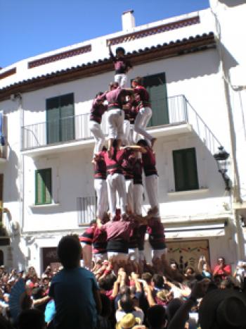 A human pyramid at the festival of St. Bartholomew in Sitges, Spain. Photo by Tom Kilroy
