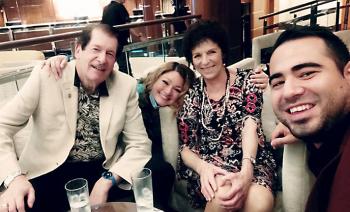 John and Eileen Leach with entertainers Anna and Humberto aboard Crystal Serenity in January 2022. Photo by by Humberto Pérez Henao