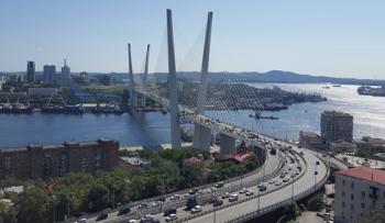 A bridge in Vladivostok, Russia.