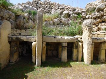 Gg˙antija megalithic temple complex on Gozo.