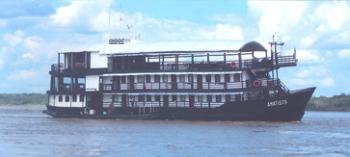 The <i>Amatista</i> riverboat on the Amazon.