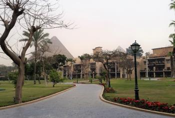 The Mena House Hotel is near the pyramids. Photo by Ron Merlo