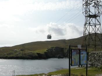 The cable car from the Beara Peninsula to Dursey Island crosses Dursey Sound — southwestern Ireland. Photo by Louise Messner