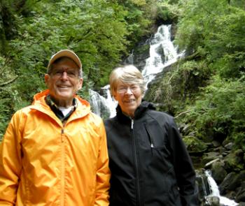 Louise and Bob Messner at Torc Waterfall in Killarney National Park, Ireland.