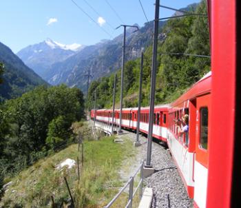 On the train from Interlaken to Lauterbrunnen. Photo by Emily Moore