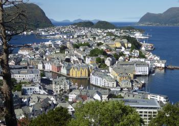 View of the town of Ålesund.