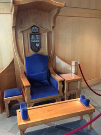 This chair was on display in the Northwest Territories Legislature building.