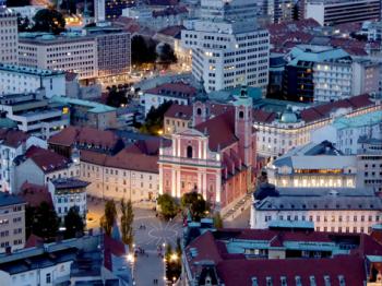 Night view of Ljubljana, Slovenia, from the castle. Photo by Nili Olay