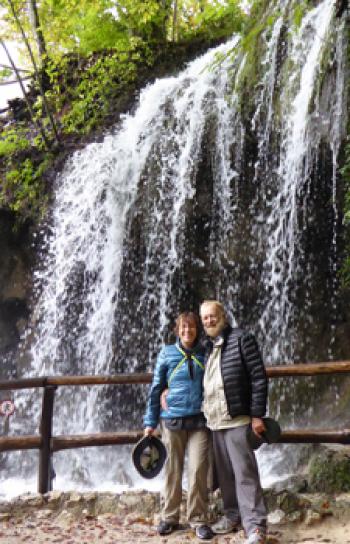 Nili Olay and her husband, Jerry Vetowich, at Plitvice Lakes National Park — Croatia.